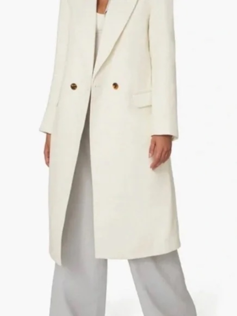 WeWoreWhat Cream Double-Breasted Trench Coat